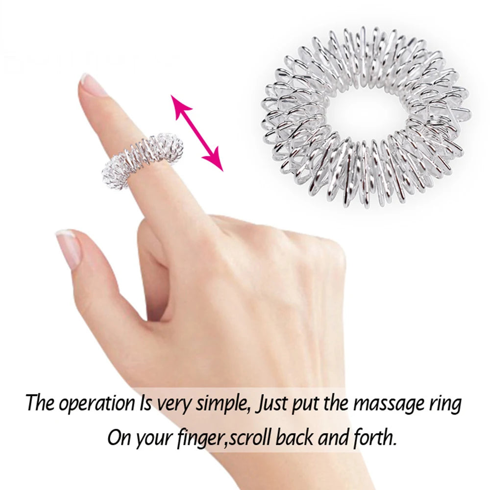100/20/10pcs New Finger Massage Ring Acupuncture Acupressure Body Care Relax Hand Blood Circulation Pain Relief Body Massager