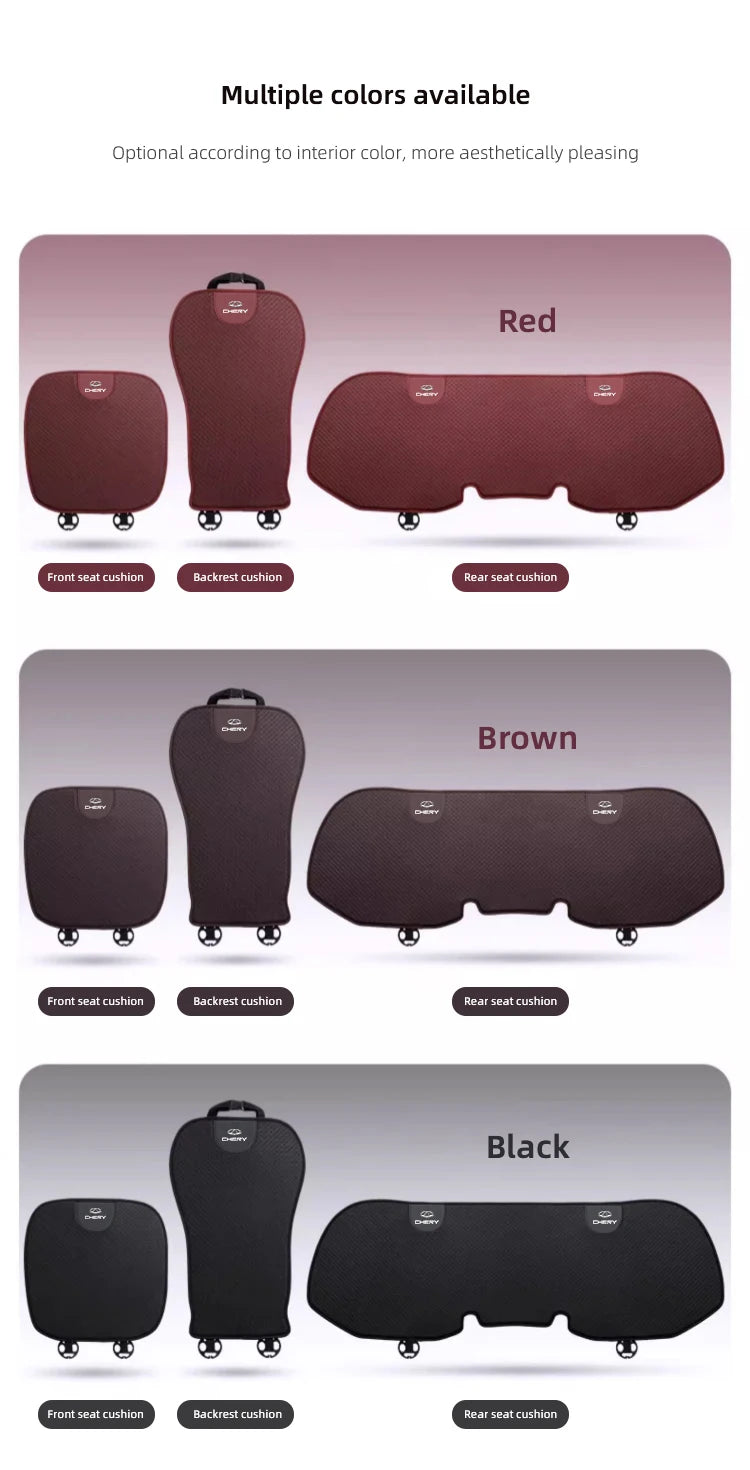 Car Seat Pad Backrest Mat Ice Silk Flax Seat Cushion Covers For Chery Tiggo 7 Pro 8 4 5 3 2 T11 5X Amulet Fora QQ IQ Fulwin