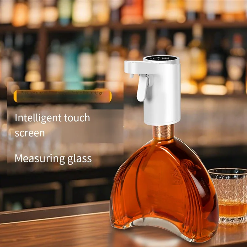 A38T-Electric Bottle Pump Dispenser Touchless Automatic Beverage Pourer For Whisky, Alcoholic Drinks &More,USB Rechargeable
