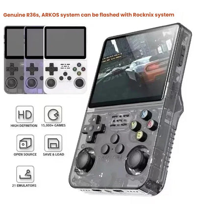Open Source R36S Retro Handheld Video Game Console Linux System 3.5 Inch IPS Screen Portable Pocket Video Player R35S 64 Games