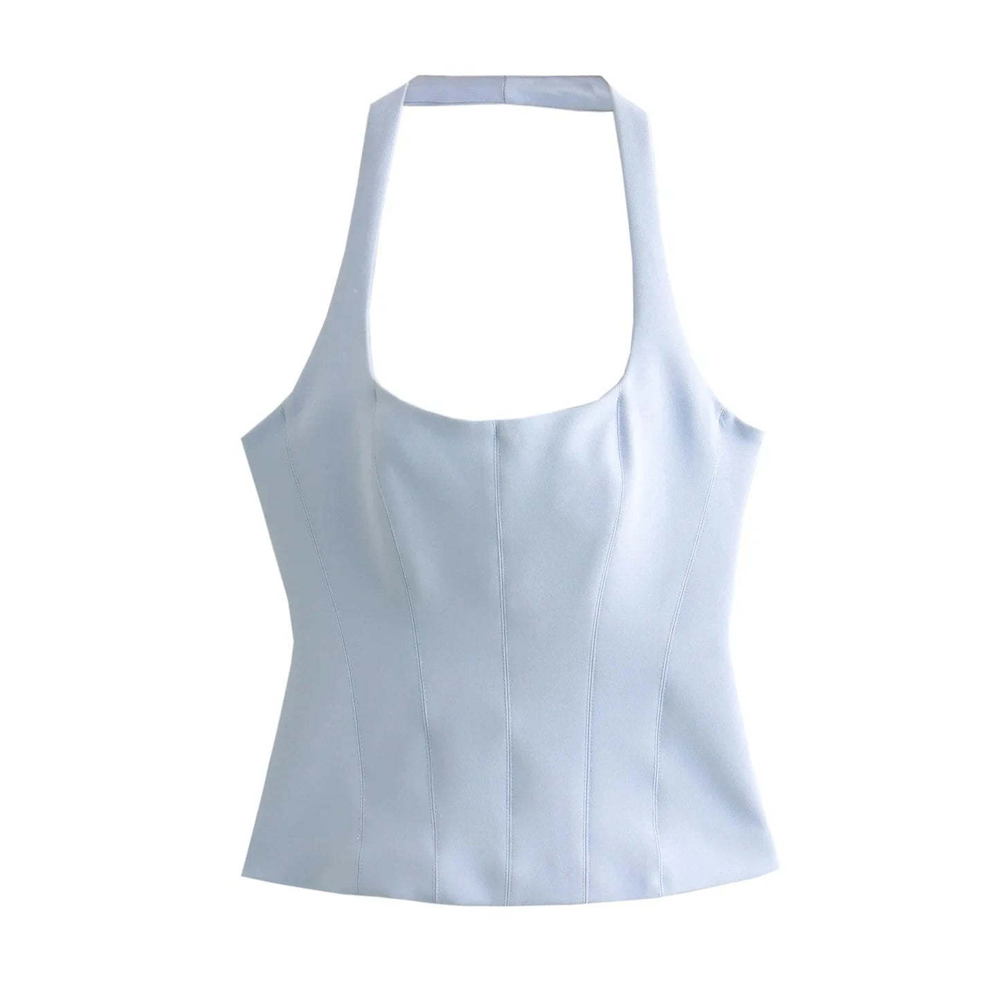 BSAY Women Fashion Summer White Halter Backless O-neck Comfortable Sling Crop Top Chic Female Sexy Streetwear Vest Mujer