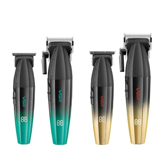 VGR Hair Trimmer Professional Barber Hair Cutting Machine Cordless Hair Clipper Haircut Digital Display Trimmer for Men V-003