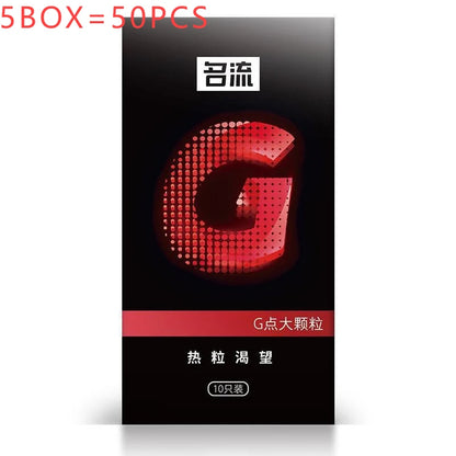 50pcs Large Particle G-spot Stimulation Condom Super Tight Delay Penis Sleeves for Man Double Lubrication Adult Sexual Products