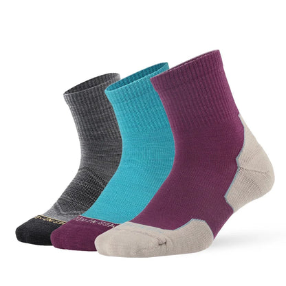 ZEALWOOD Marathon Running Socks, Men's Women's Outdoor Merino Wool Sports Compression Socks Breathable Cushion Cycling 1/3 Pairs