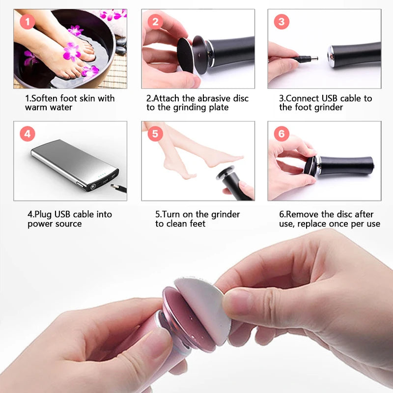 USB electric dead skin pedicure automatic foot grinder foot polish foot skin exfoliating pedicure machine
