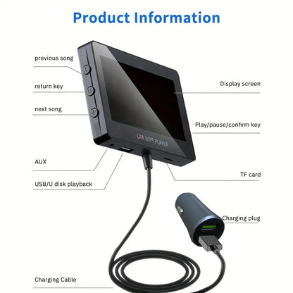 Car Audio Receiver Bluetooth FM Transmitter 4.3 Inch MP5 Player  Display Support TFcard Video Remote Control Not Touch Screen