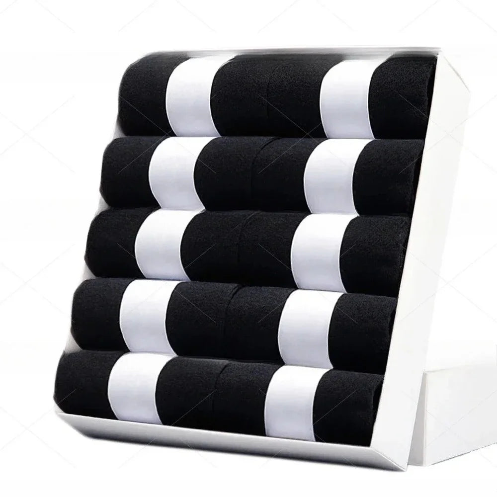5 10 Pairs Men Socks Cotton Blend Black Business Casual Soft Breathable for  Spring Summer Autumn Winter Size 6-13