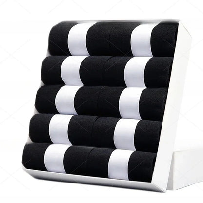 5 10 Pairs Men Socks Cotton Blend Black Business Casual Soft Breathable for  Spring Summer Autumn Winter Size 6-13