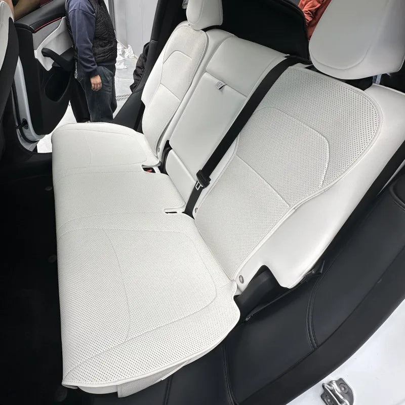 For New Tesla ModelY Juniper 2025  PU Seat Cushion Punching Breathable Universal Split Car Seat Protector Interior Accessories