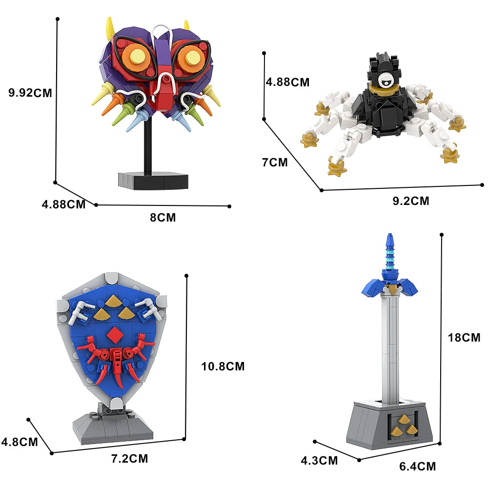 MOC Ideas Nintendoed Game Zeldaed Figures Dark Link Weapon Master Sword Hyrule Fantasy Building Blocks Juguetes Kid Toys Gift