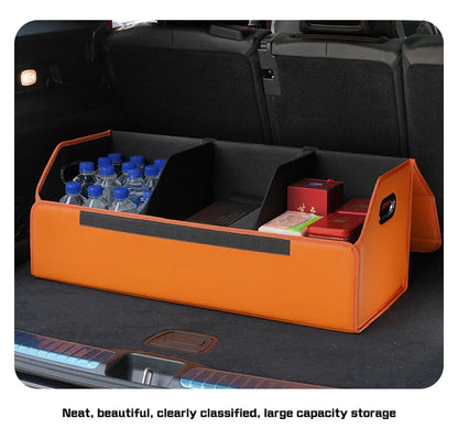 Portable Car Trunk Organizer Box Large Capacity Leather Foldable Storage Box Multifunctional Auto Organizer Bag Car Accessories