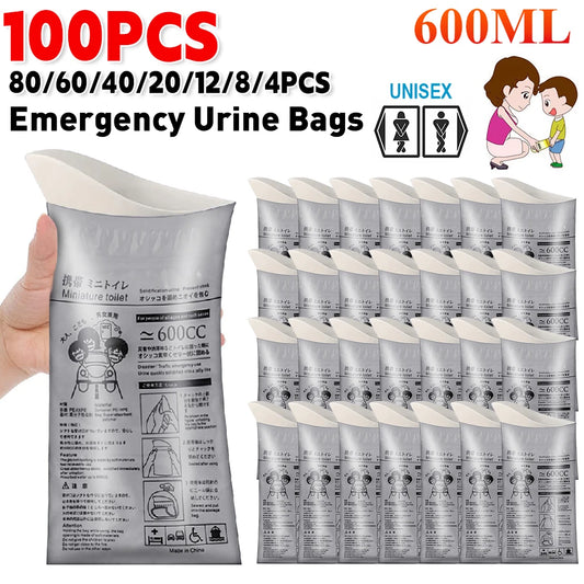 100-4Pcs Emergency Urine Bags Disposable Outdoor Travel Mini Mobile Toilet Portable Urinal Bag for Female Baby Male Vomiting Bag