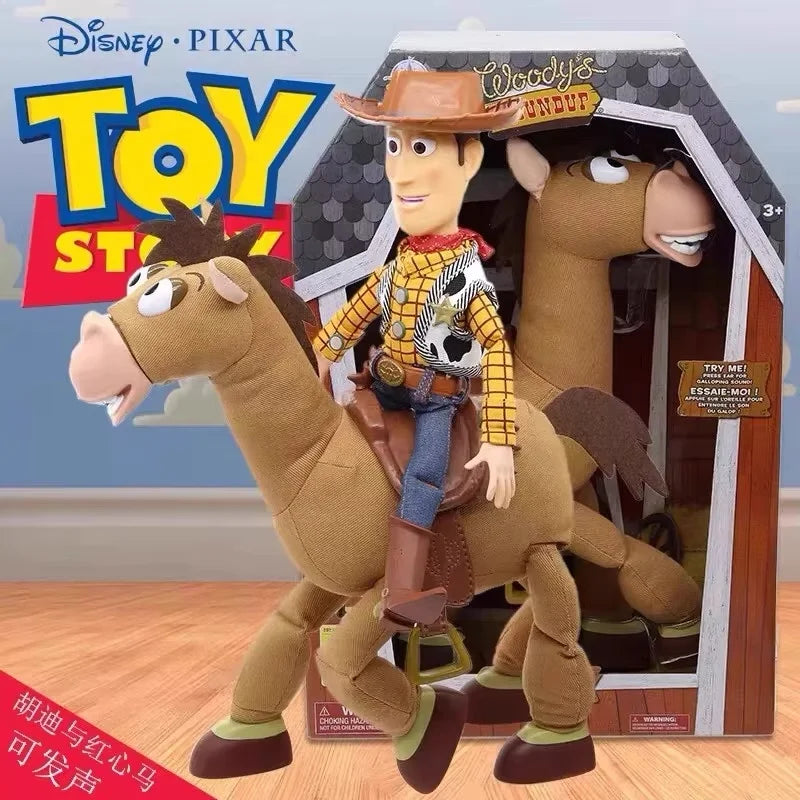 Original Toystory Toy Story 4 Woody Mount Hearts Horse Bullsey 18 Inch Interactive Sound Models Toys Kids Cute Present Hot Gift
