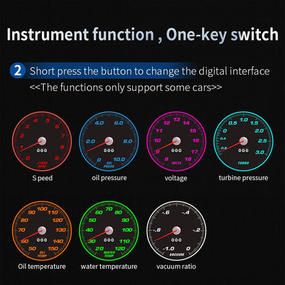 KWHUD HUD OBD2 Head-up Display Car Digital Speedometer RPM Clock Water/Oil Temp Meter for Smart Fortwo 453 451 450 2008-2024