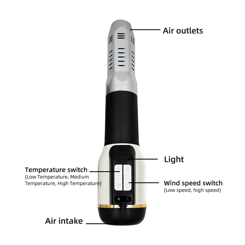 Iteracare DS-808 Premium Blow Machine Electric Heating High Frequency Terahertz 1200W Hot Cold Air Light Massager Wave Cell