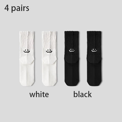 1/5 Pairs Men's Cotton Crew Socks Cushioned Breathable Long Socks Work Casual Running Cycling Athletic Socks