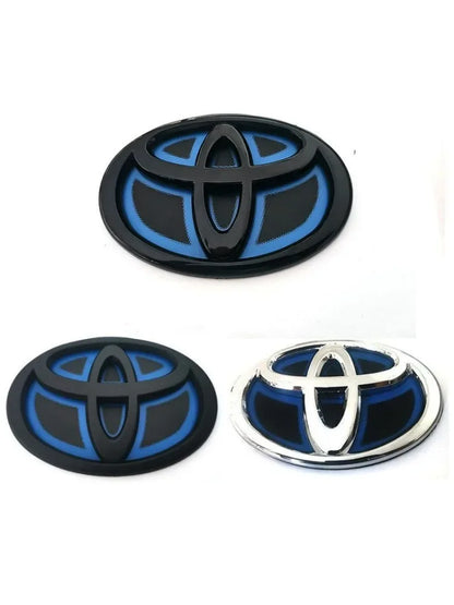 1x Blue Bottom Front Grille Badge Trunk Car Logo Emblem Suitable for Toyota RAV4 CAMRY COROLLA LANDCRUSER RAV4 VIOS SIENNA YARLS