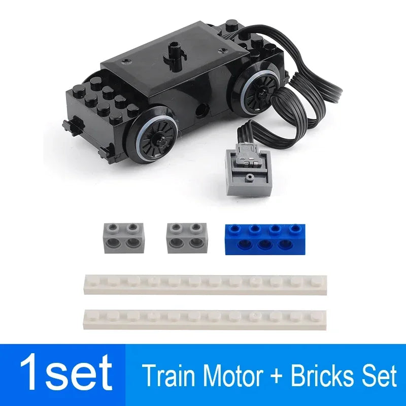 Technical Parts Train Motor 88002 MOC Pack Power Functions Battery Box Tracks Top Base Plate for Legoeds EV3 91994 74784 2871