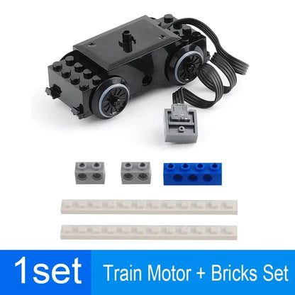 Technical Parts Train Motor 88002 MOC Pack Power Functions Battery Box Tracks Top Base Plate for Legoeds EV3 91994 74784 2871