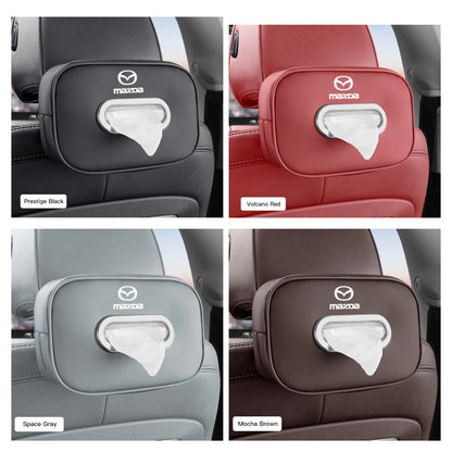 Leather Car Tissue Box Holder Back Seat Multi Storage Bag For Mazda 3 CX5 CX30 MX5 CX3 CX9 CX7 MX3 MX6 CX50 CX60 CX70 CX80 CX90