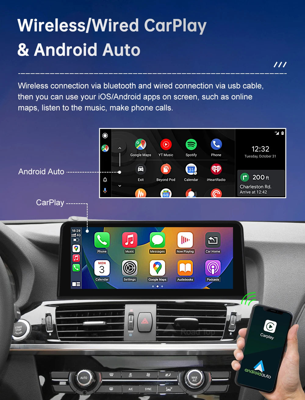1920*720 Multimedia Touch Screen For BMW X3 F25 X4 F26 2011-2016 Wireless Carplay Display Android Auto Car Radio Player