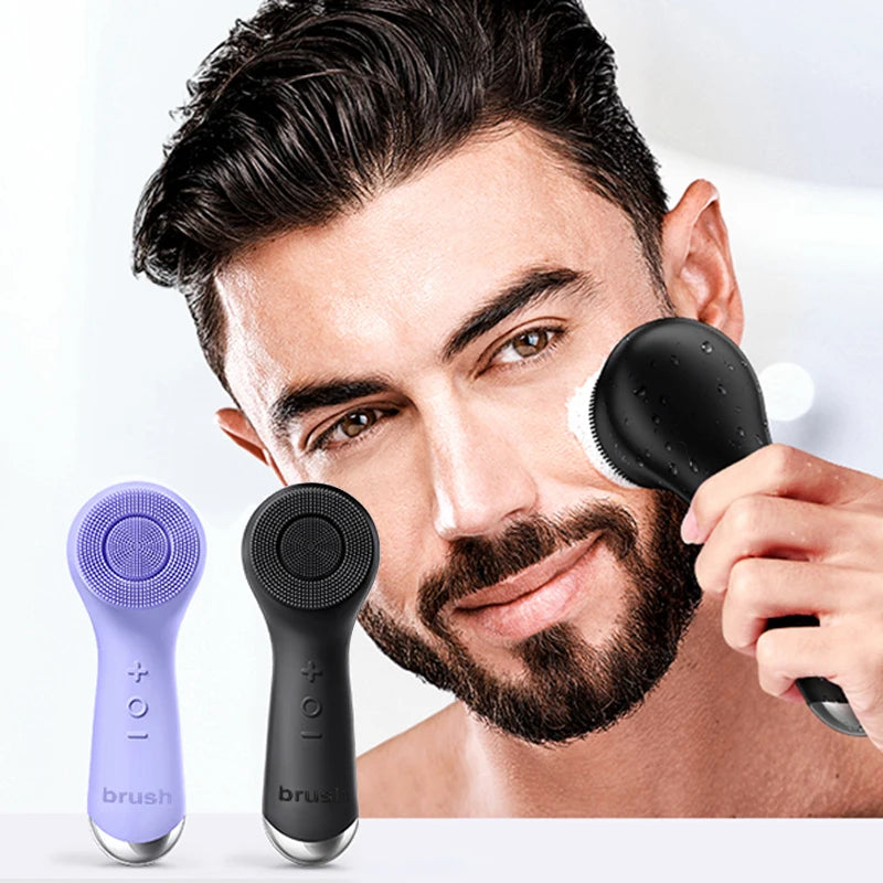 360 ° rotating facial cleaner, silicone facial cleansing brush with dual modes of rotation and vibration, blackhead cleaner