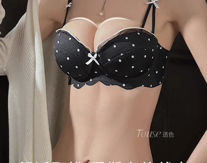 YUQI Elegant Lace Bra Set 2026 - Push Up Half Cup for Small Chest, Support & Anti Sagging, Sexy Back Design | Lingerie S-XL Suit