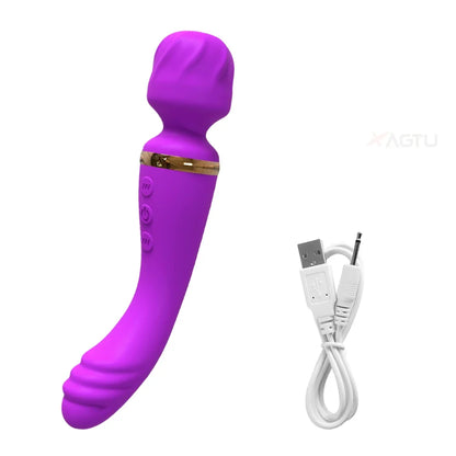 Heating AV Wand Vagina Vibrator for Women G-Spot Clit Stimulator Nipples Breast Massager Female Masturbator Sex Toy for Women