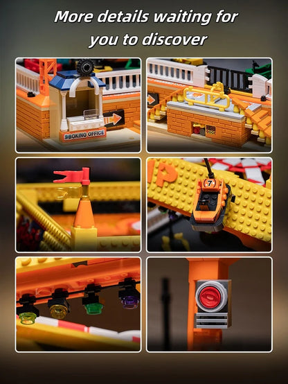 Creative Expert City Street Scene MOC JD037 Amusement Park Bumper Car Model Building Block Toy DIY Toy Festival Gift