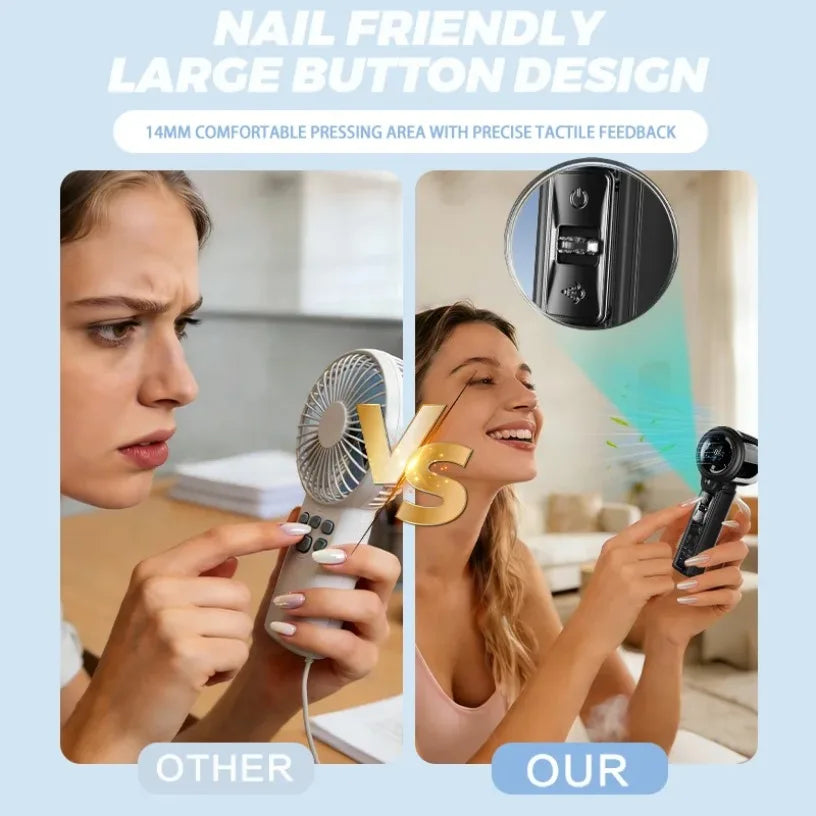 Handheld Electric Fan Cool Water Replenishing Spray Fan LED Display for Outdoor Office Protable Rechargeable Outdoor Small Fan