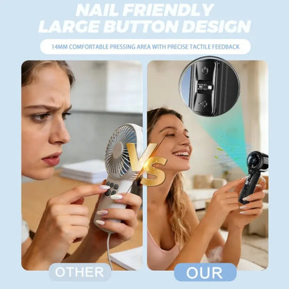 Handheld Electric Fan Cool Water Replenishing Spray Fan LED Display for Outdoor Office Protable Rechargeable Outdoor Small Fan