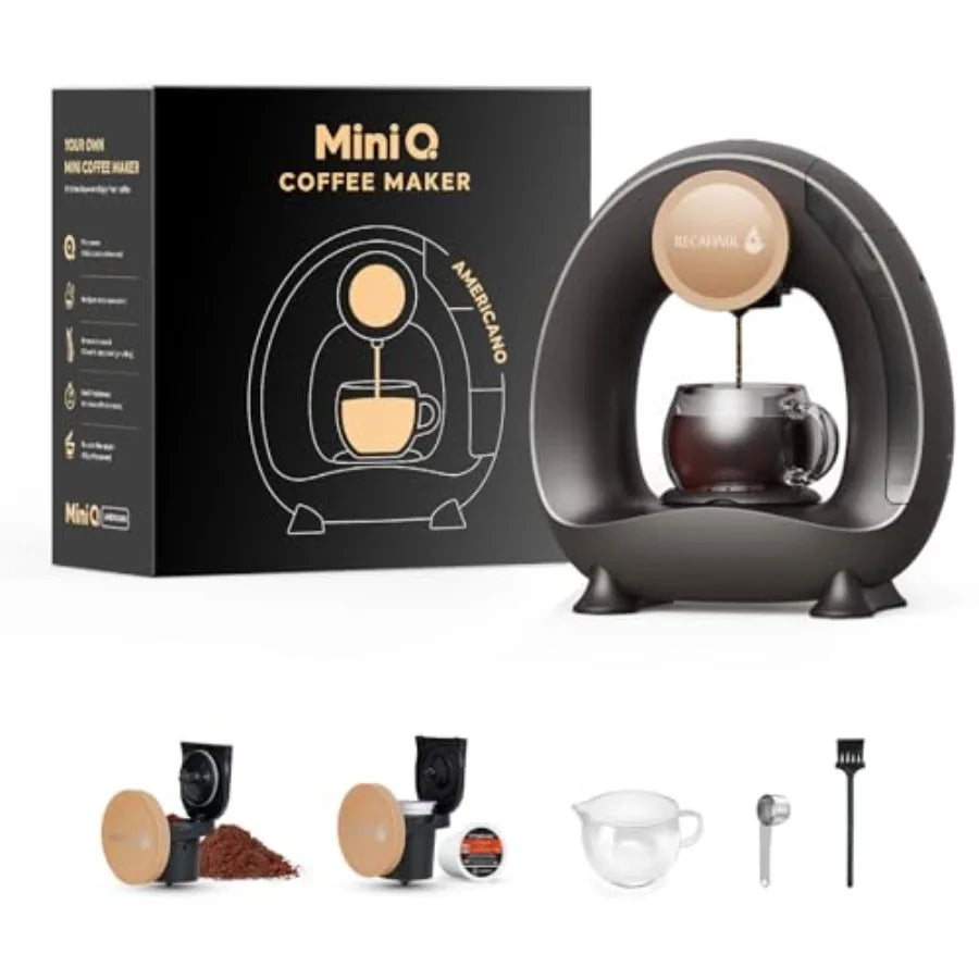 Single Serve Coffee Maker for K-Cup Pods and Grounds/Tea, Fast 2-Min Brew, 2-in-1 One-Button Machine, 48 oz Sizes, Stylish Comp