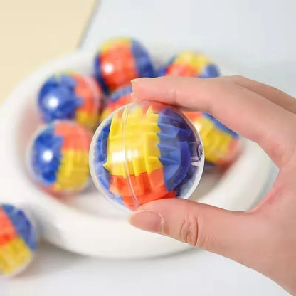 Kids Puzzle Educational Toys Transparent 3D Walking Bead Three-dimensional Maze Pinball Pressure Relief Mini Round Maze Toy