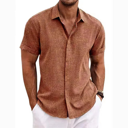 Men's Cotton Linen Short Sleeved Shirt Summer Casual Camisas Harajuku Blusas Mens Shirts Fashion Tops Men Clothing Streetwear
