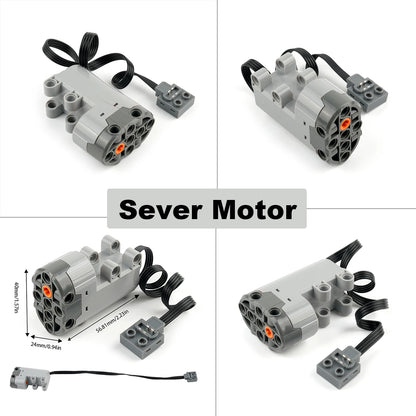 MOC Power Function Extension Kit with High-Tech Servo Motor for All Brand-Compatible Building Blocks DIY Projects