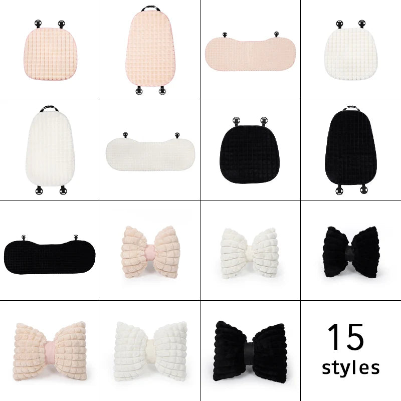 Universal Warm Plush Car Seat Cover Fur Rabbit hair-like Seat Protector Winter Suit for Most Car Cushion Interior Accessories