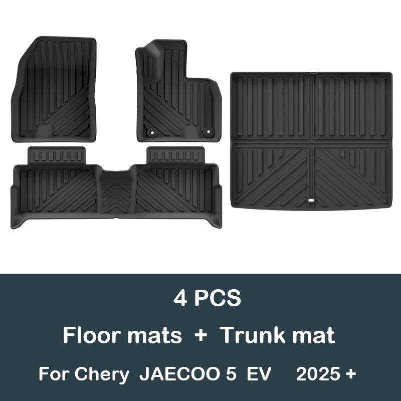 RHD Car Floor Mats for Chery JAECOO 5 EV 2025 - present Trunk Mat Cargo Liner Protector Waterproof Non-slip Foot Pad Carpet Kits