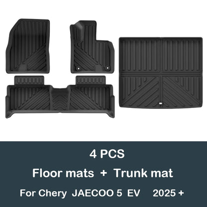 RHD Car Floor Mats for Chery JAECOO 5 EV 2025 - present Trunk Mat Cargo Liner Protector Waterproof Non-slip Foot Pad Carpet Kits