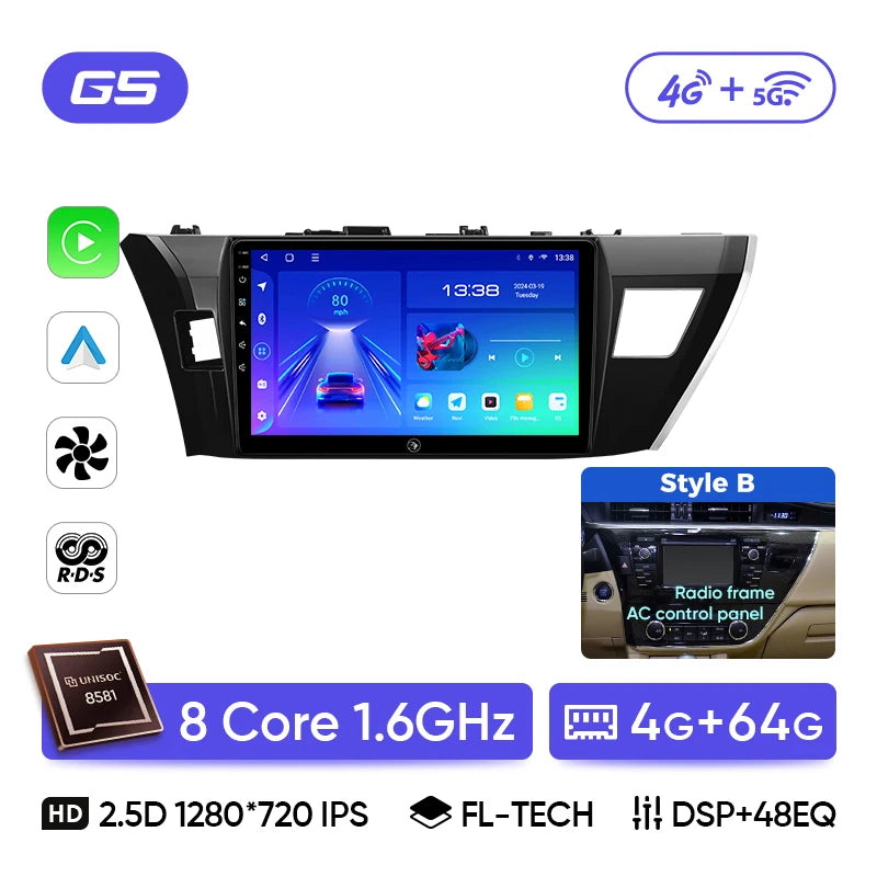 Ainavi Car Radio For Toyota Corolla 2013 2014 2015 2016 E160 E170 Wireless Carplay Android Auto Qualcomm Car Multimedia Player