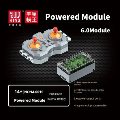 Mould King 6.0 Fast Charging Power Set Module 6-Channel APP Linear Motor Remote Control for Building Blocks PF MOC Vehicles