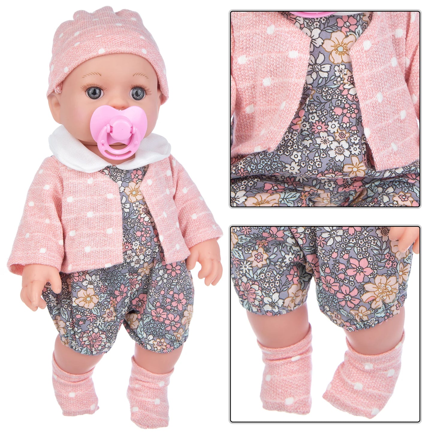 30cm Reborn Doll Can Be Washed, Soft 12inch Baby Doll Limb Movable and Clothes Detachable, Children's Toy Gift