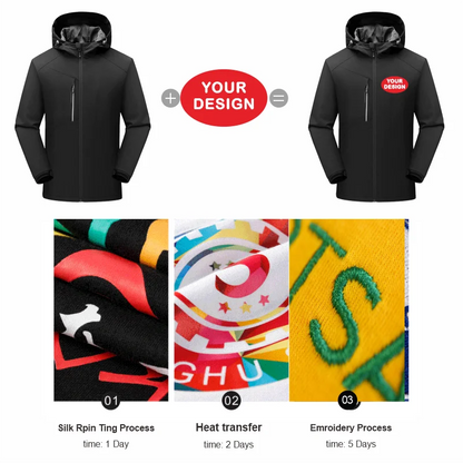 Customized LOGO Winter Jacket Waterproof Warm Thick Windbreaker Brand Design Printed Embroidery Outdoor Windproof Coat