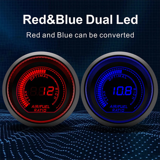 AD 2" 52mm Red&Blue Dual Led 12V Car Gauge Boost/Water Temp/Oil Temp/Oil press/Volt/Tachometer/Vacuum/Air fuel ratio/EGT Gauge