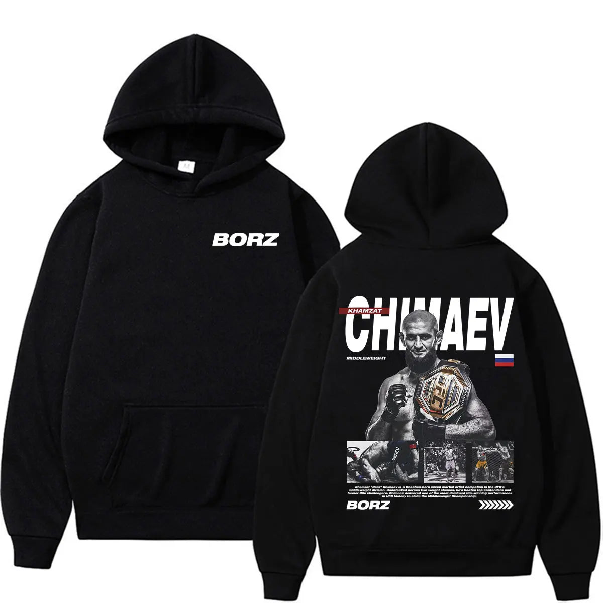 Limited Khamzat Chimaev Borz Logo Hoodies Men Women Casual Fleece Bodywarmer Pullovers Fashion Long Sleeve Sweatshirt Streetwear