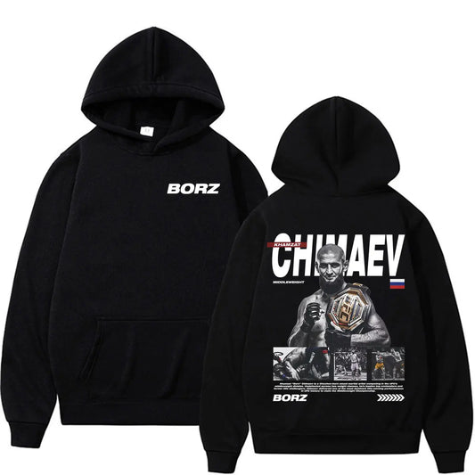 Limited Khamzat Chimaev Borz Logo Hoodies Men Women Casual Fleece Bodywarmer Pullovers Fashion Long Sleeve Sweatshirt Streetwear