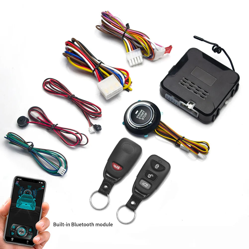 Remote Starter and Car Alarm Smart App Remote Start Stop System for Cars Engine Push Start System with Auto Ignition Button