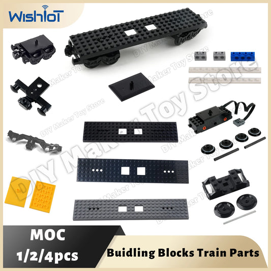 MOC Train Motor Wheel Kit Building Blocks Technology Parts Pack Power Functions Train Expansion Bricks Accessories Toys for Kids