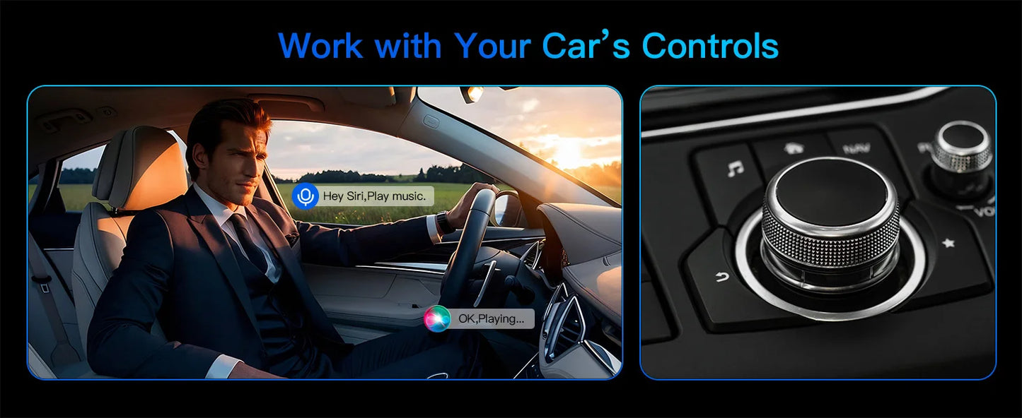 2-in-1 Wireless CarPlay & Android Auto Adapter , Universal Fit for Most Cars,  Wireless Connection, Plug & Play iOS/Android