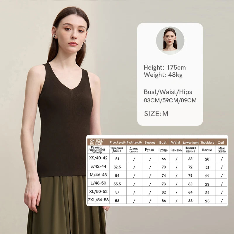 Amii Women's Tank Top 2026 Summer New Solid Color Slim Fit Sleeveless Vest Casual Layering V-Neck Camisole For Women 12642062