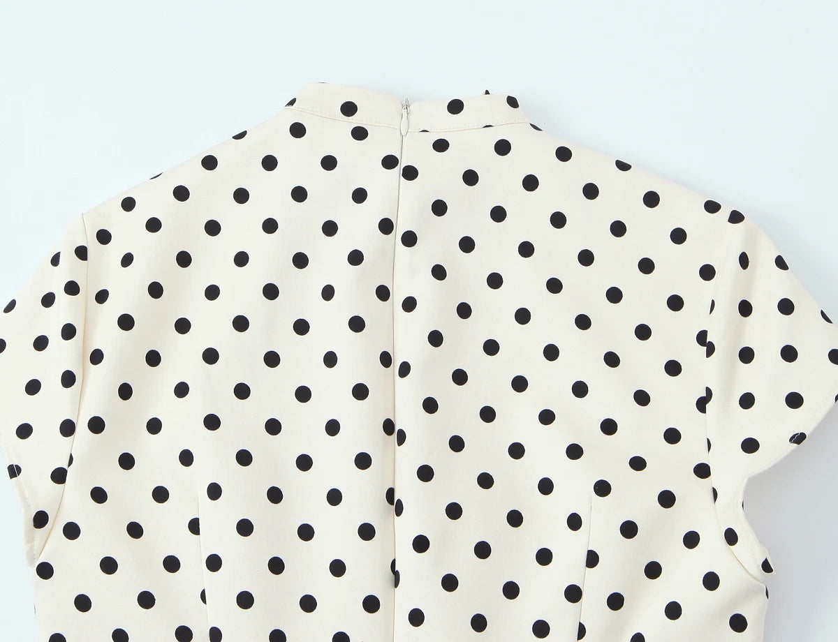 HH Summer Fashion Women's Polka Dot Mini Dress 2026 Short Sleeve Lace Up Collar Party Dress Female Hollow Out Sexy Evening Dress